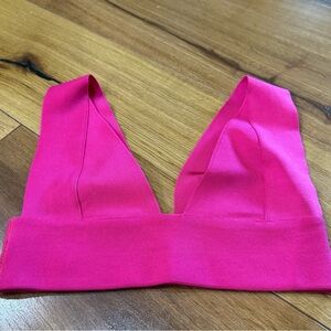 SKIMS Vibrant Pink Triangle Bikini Top XS
